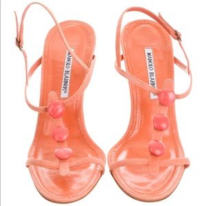 SOLD Manolo Blahnik Suede embellished sandals